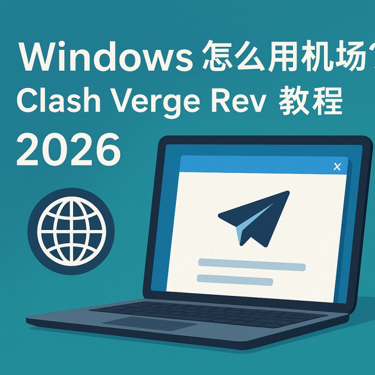 Windows 怎么用机场？Clash Verge Rev 教程2026