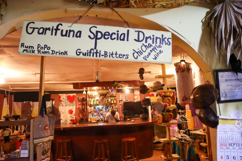 Black and White Garifuna Restaurant Entryway