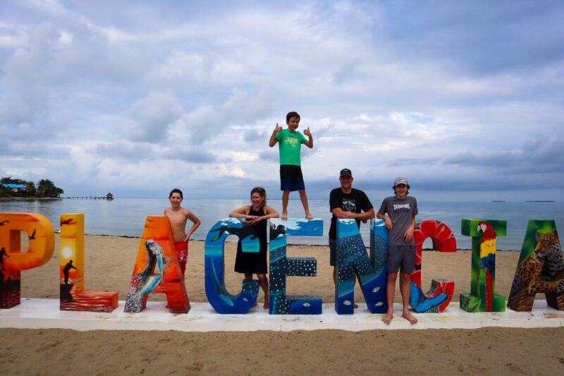 Placencia Sign on Beach