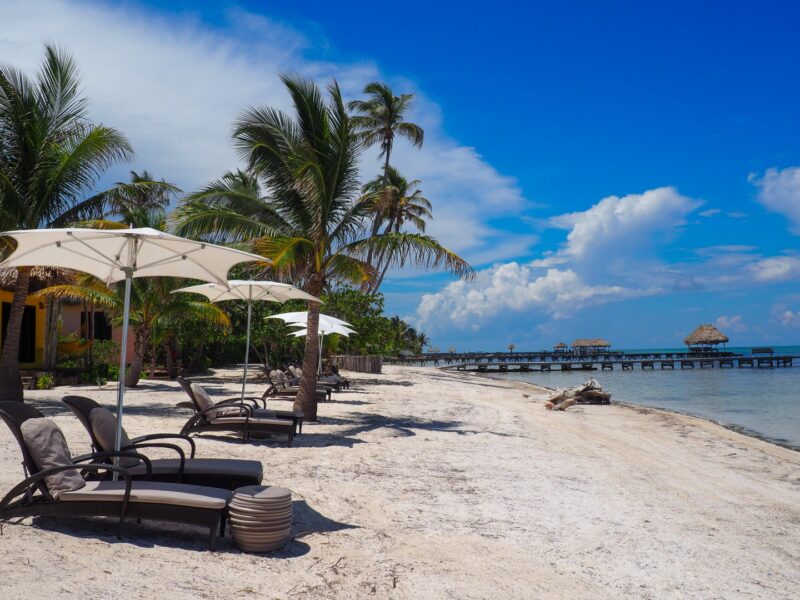 Beach loungers at Mata Chica