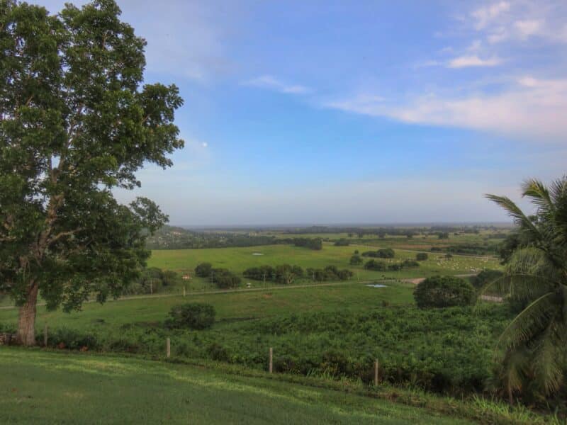 View over Blue Creek, Belize in the evening