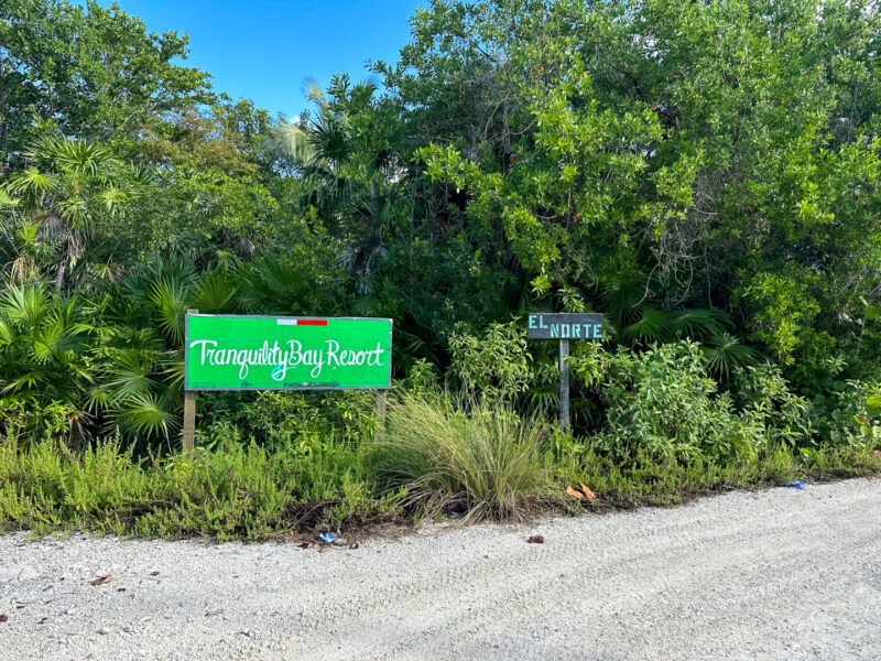 Sign for Tranquility Bay