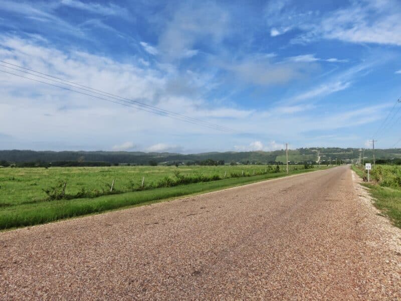 The one road in and out of Blue Creek