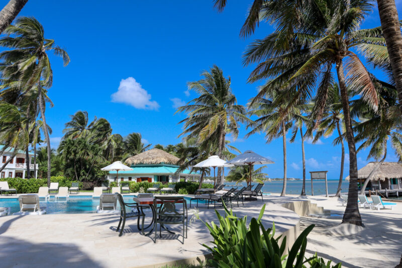 Outside seating by the pool