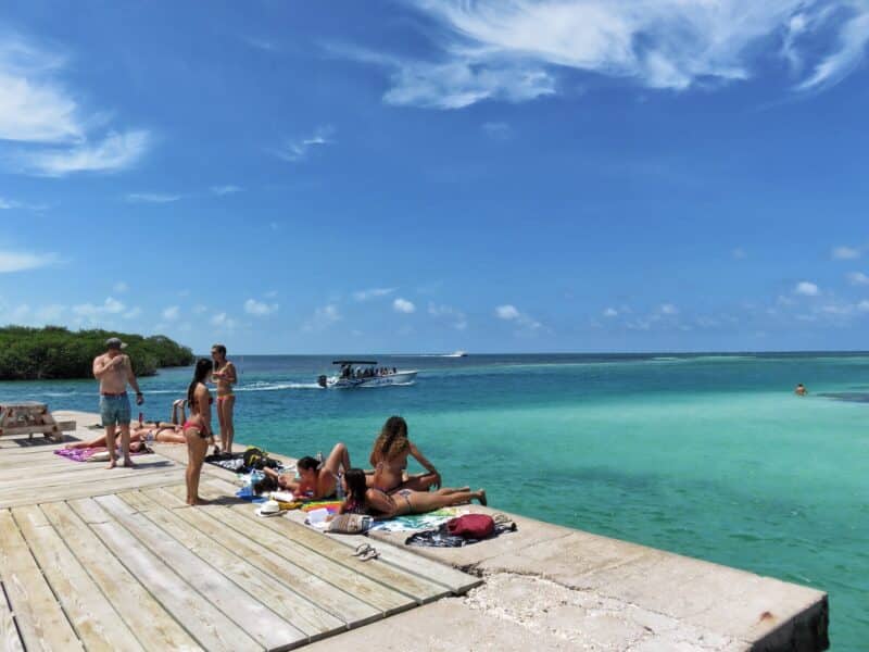 Sunning at the Split on Caye Caulker, Belize