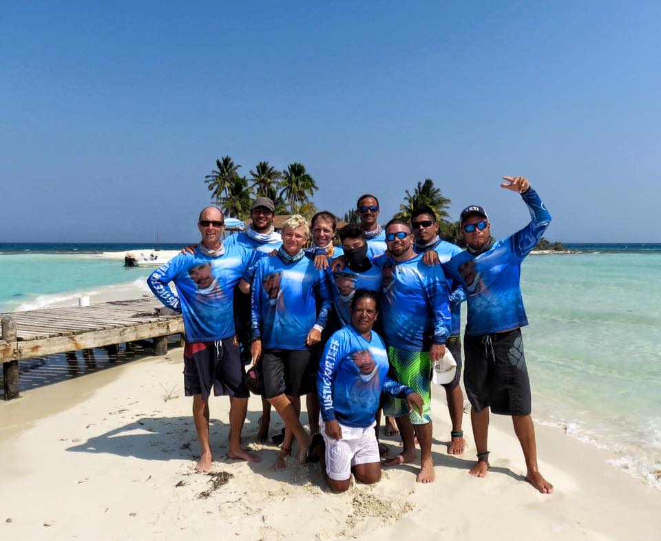 Kitesurfing from Ambergris Caye to Placencia. The crew at gorgeous Goff's Caye. Beautiful Belize.