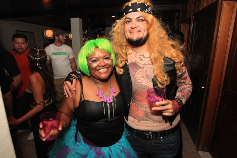 Couple in Rock n Roll Halloween costumes