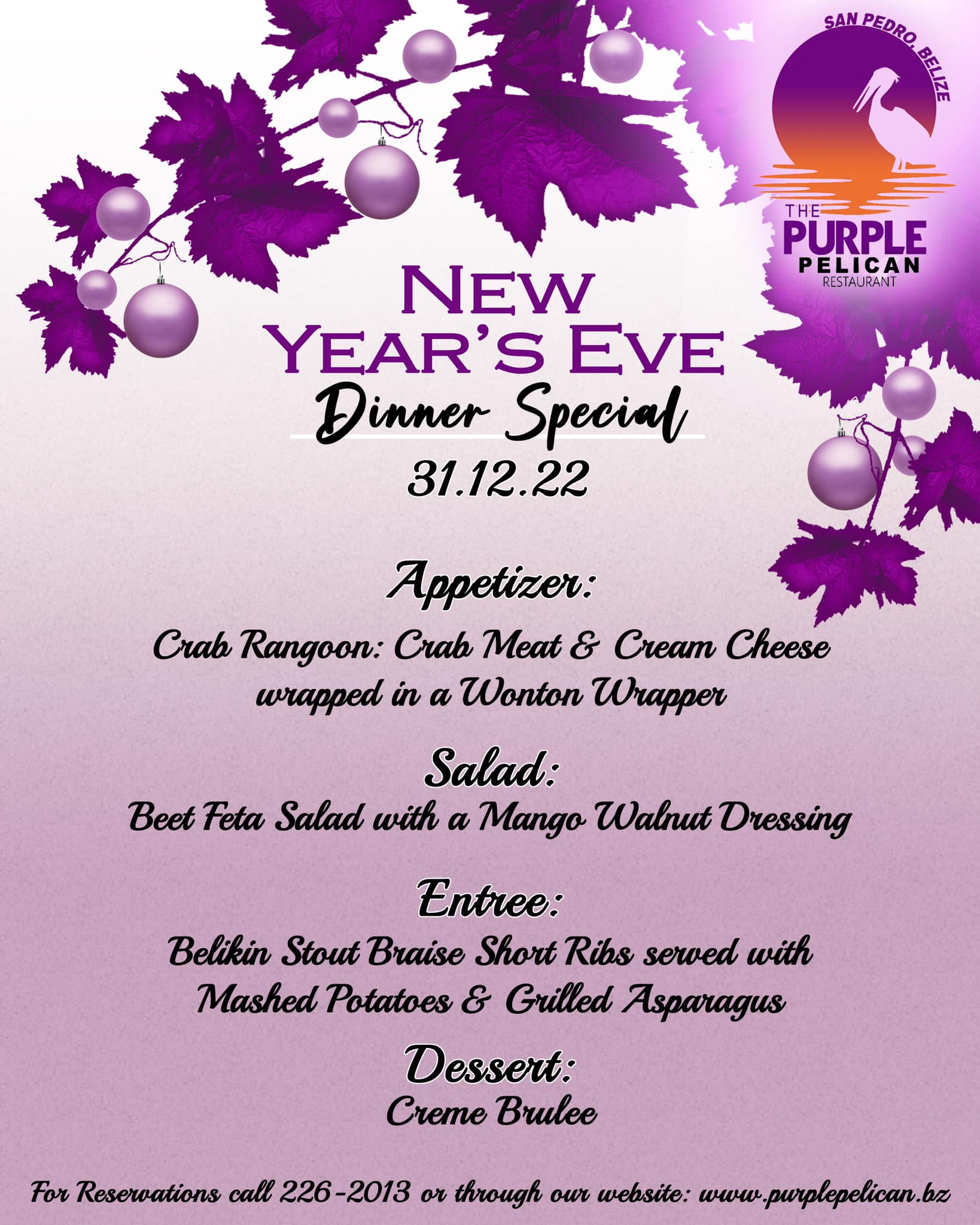 New Years Eve Menu
