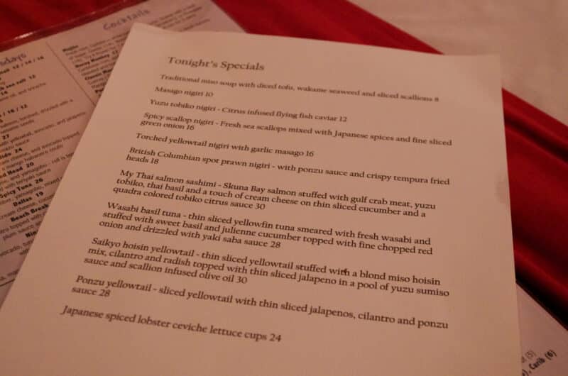 sushi specials