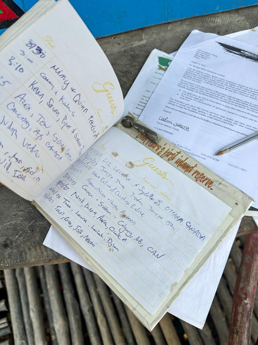 Iguana Corner Guest book full