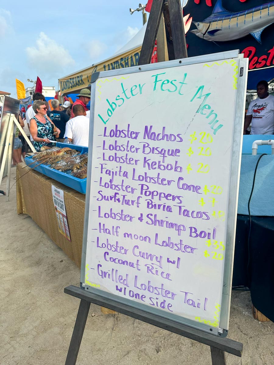 Losbster menu