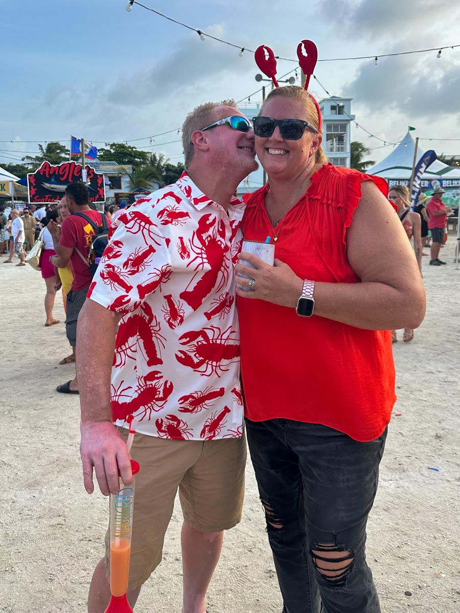 Krista and lobster shirted guy