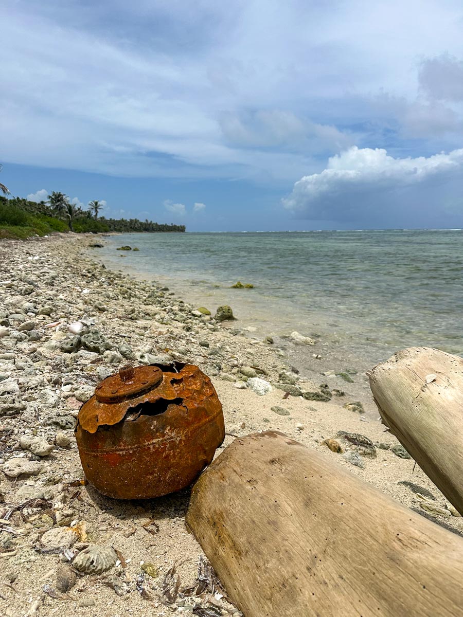 A metal buoy