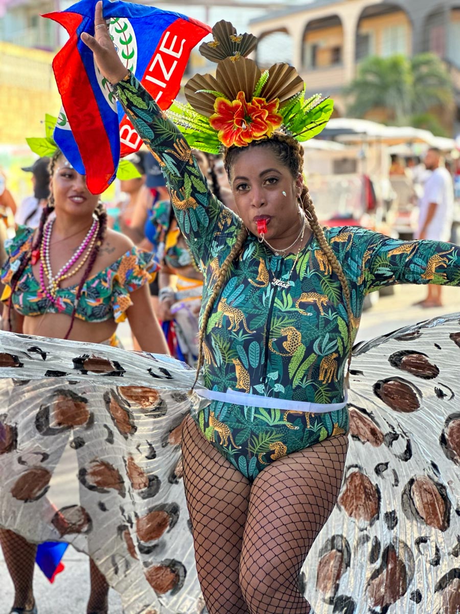 His wife in full costume