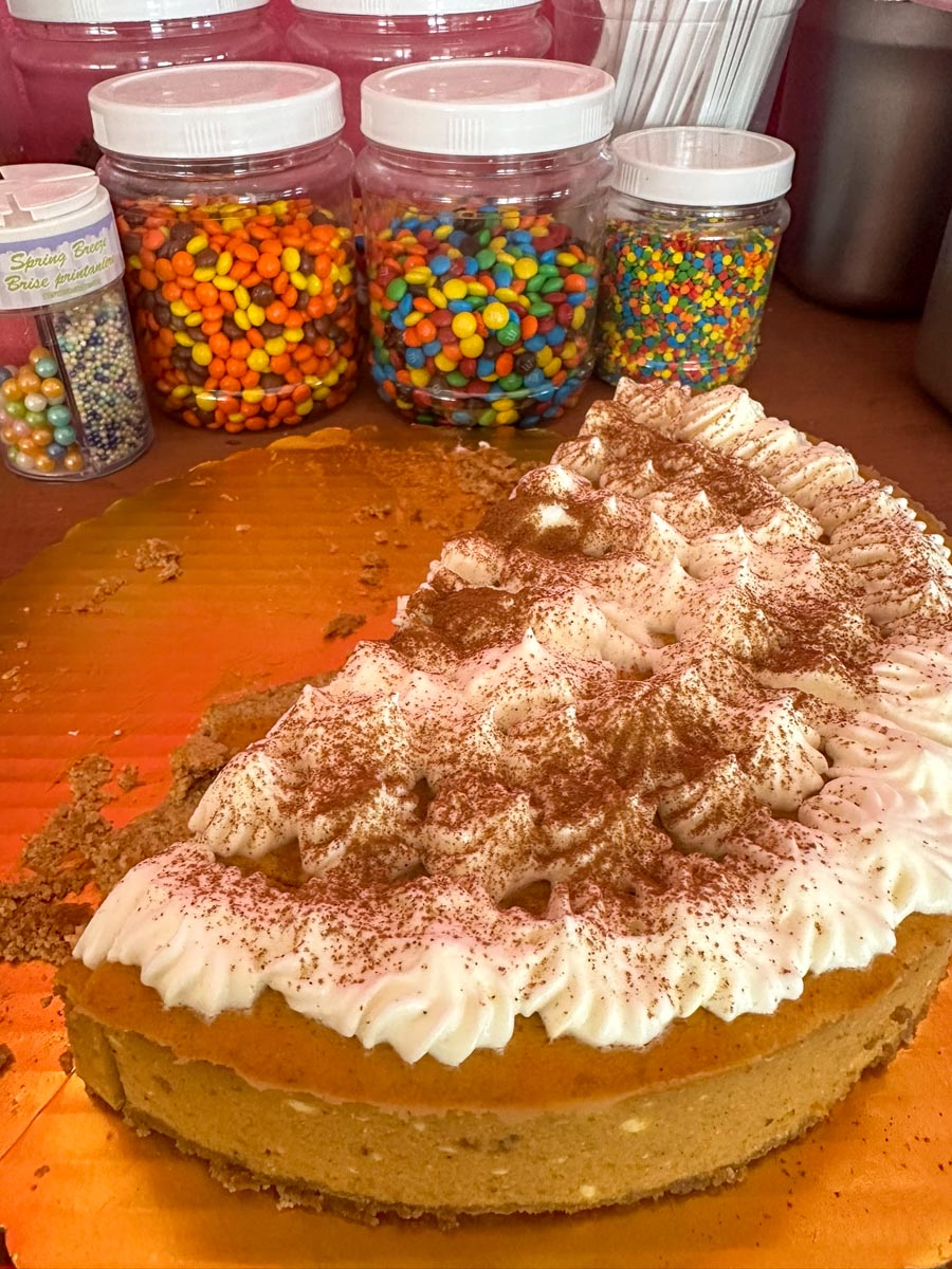 Pumpkin cheesecake at Charmaines
