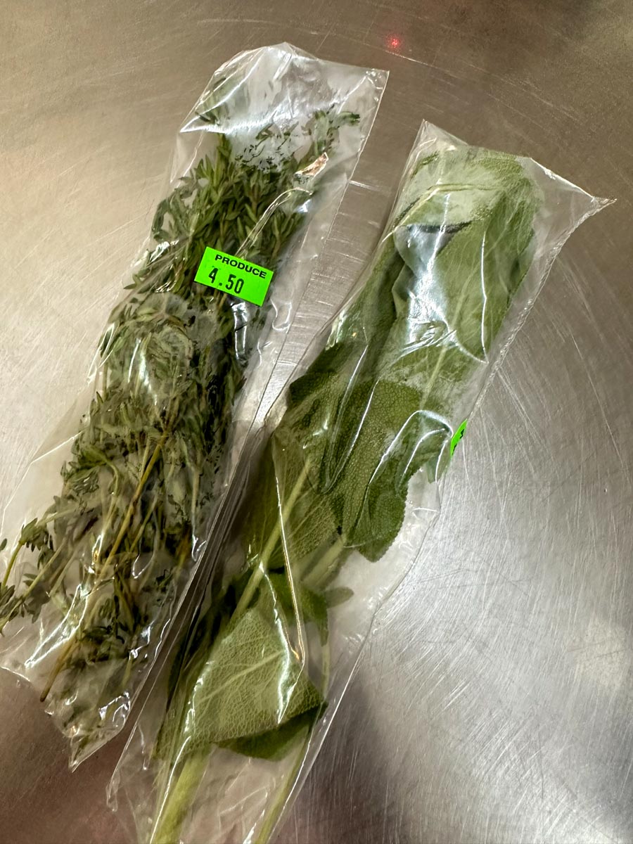 Fresh thyme and sage at Greenhouse