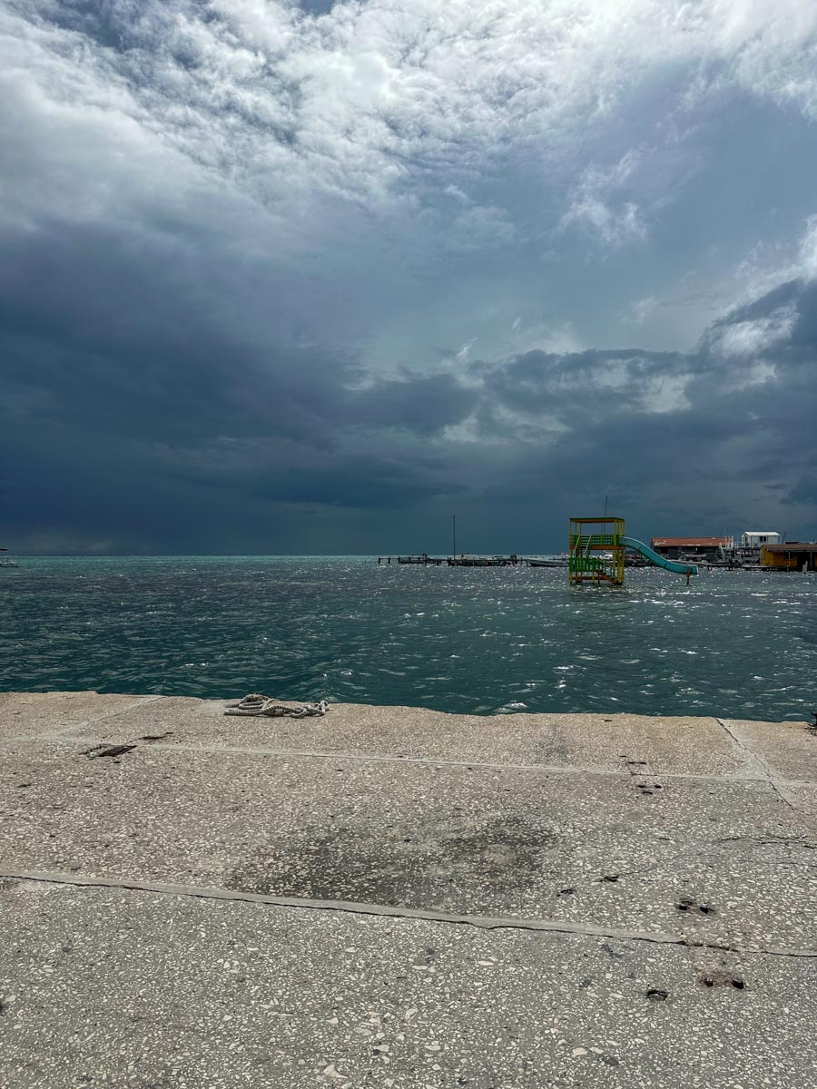 Menacing clouds south of Ambergris Caye