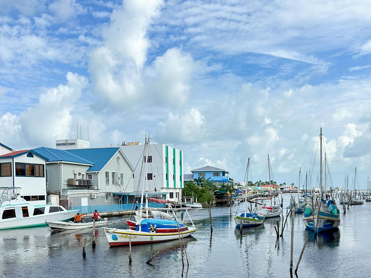 The water taxi and cruise ship port in Belize City