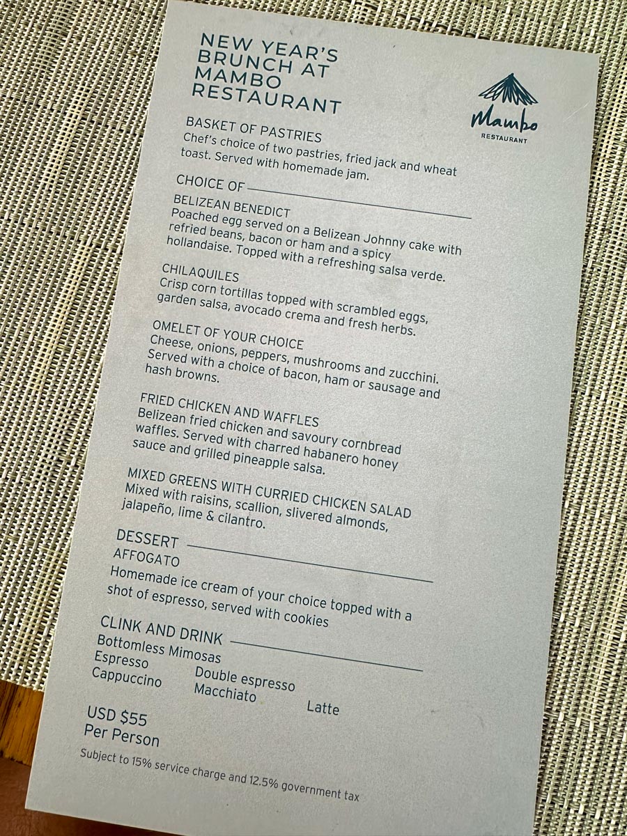 Matachica brunch menu