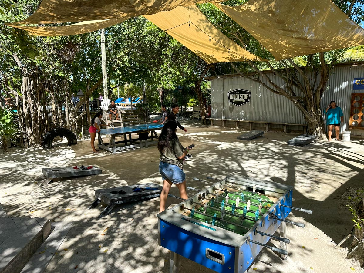 The games area at Truck Stop