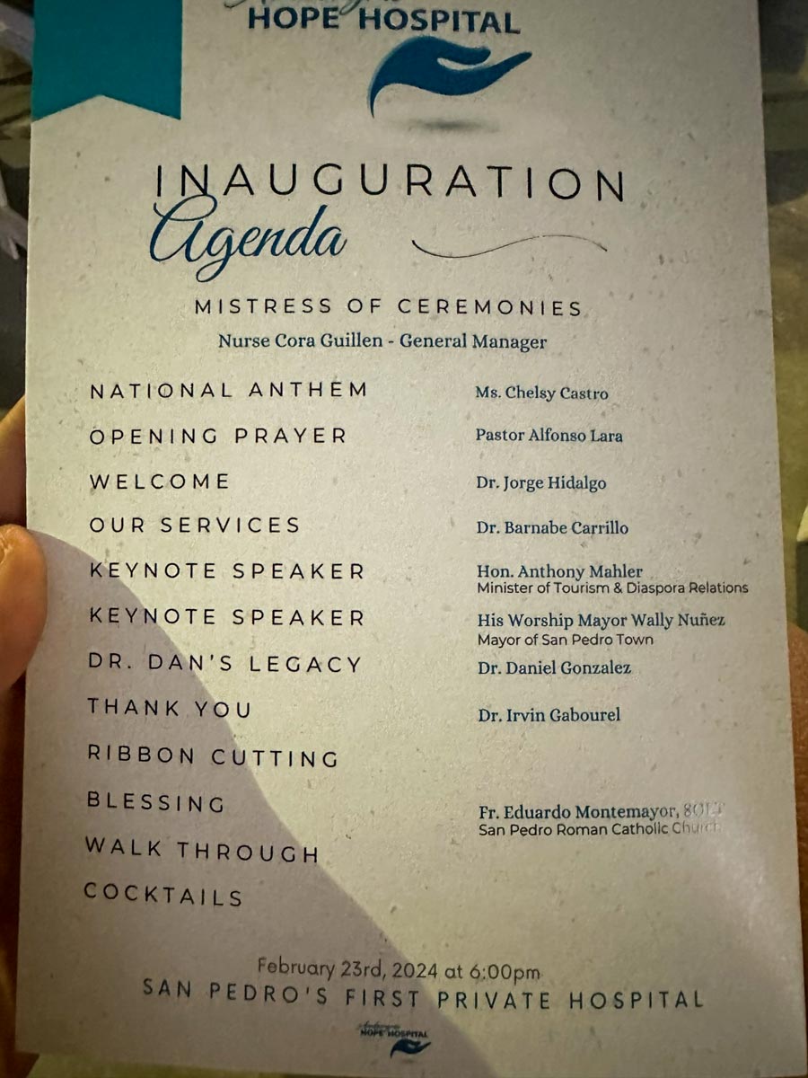 Inauguration of Hospital
