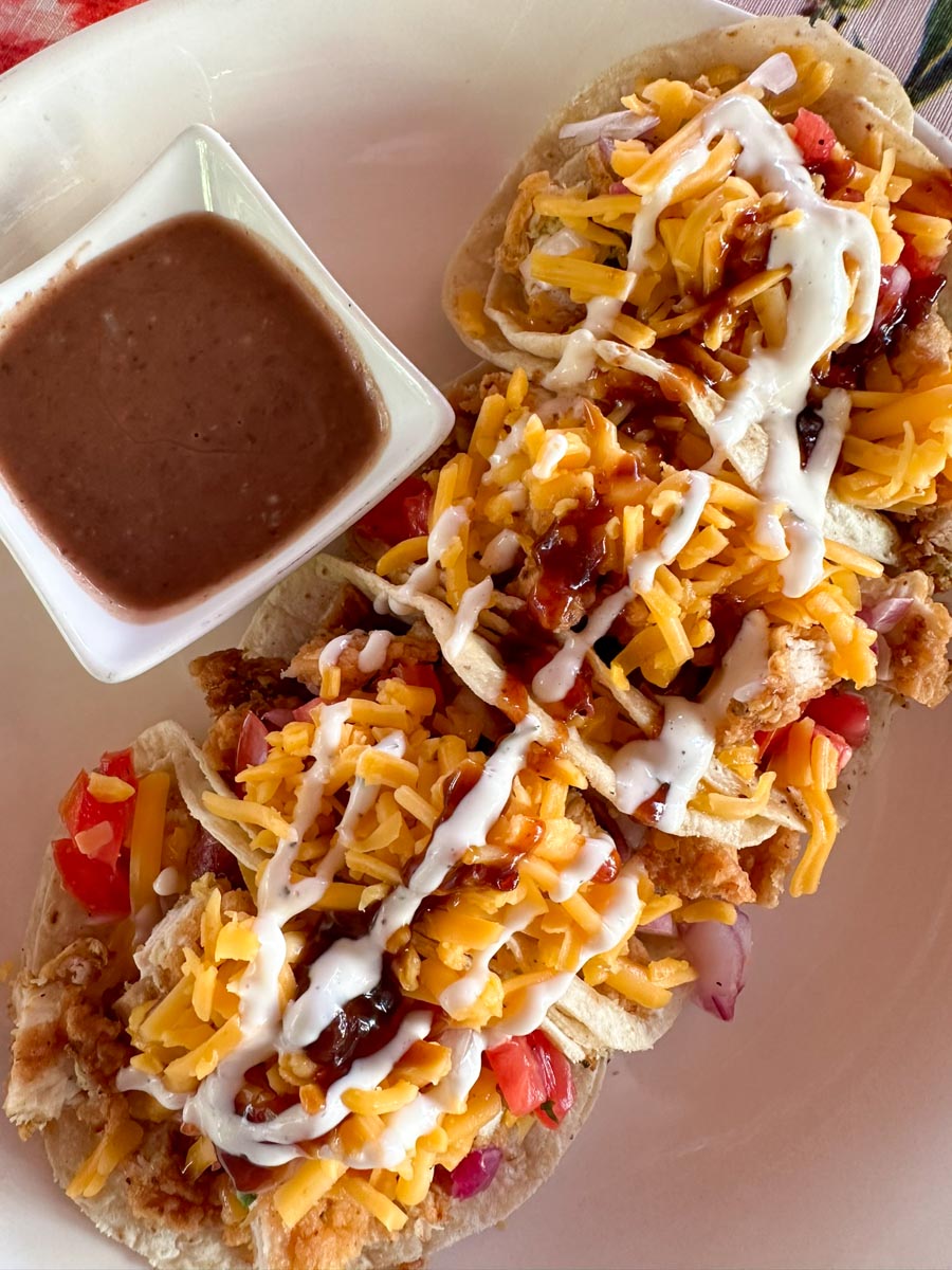 Fried chicken tacos