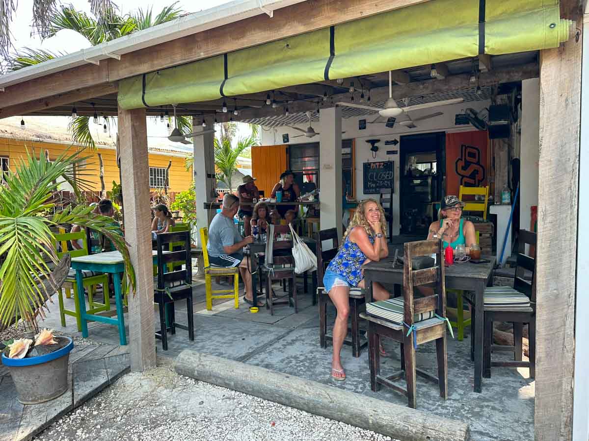 The shady porch at Patz