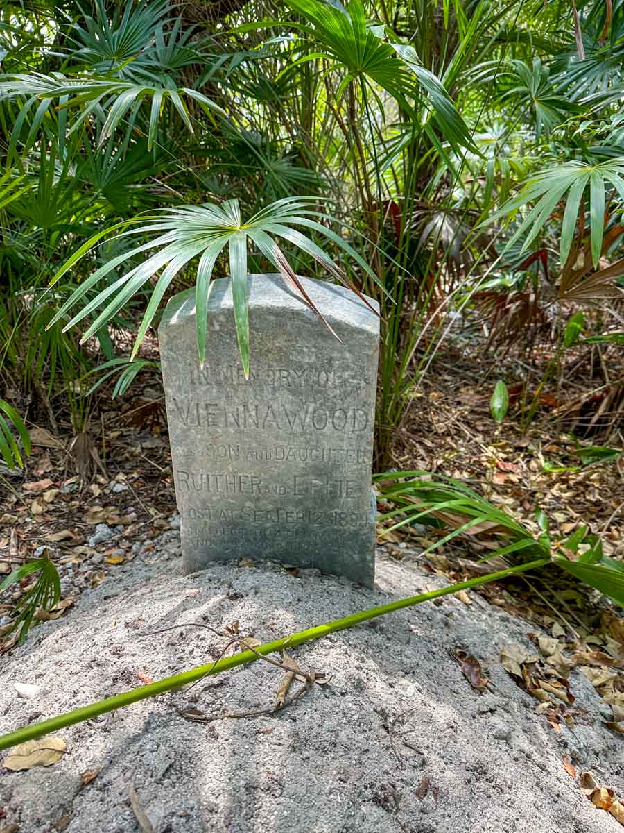 Tombstone of Vienna Wood on Ambergris Caye