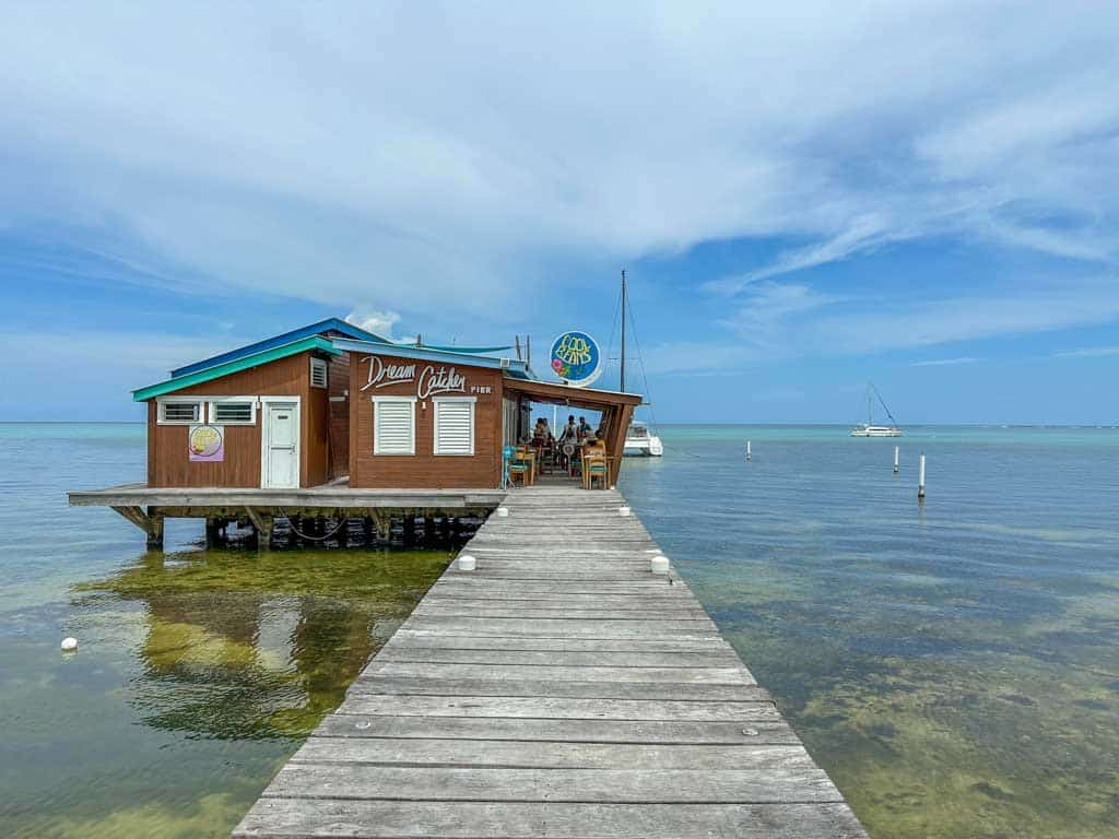 The sea super flat by the dock