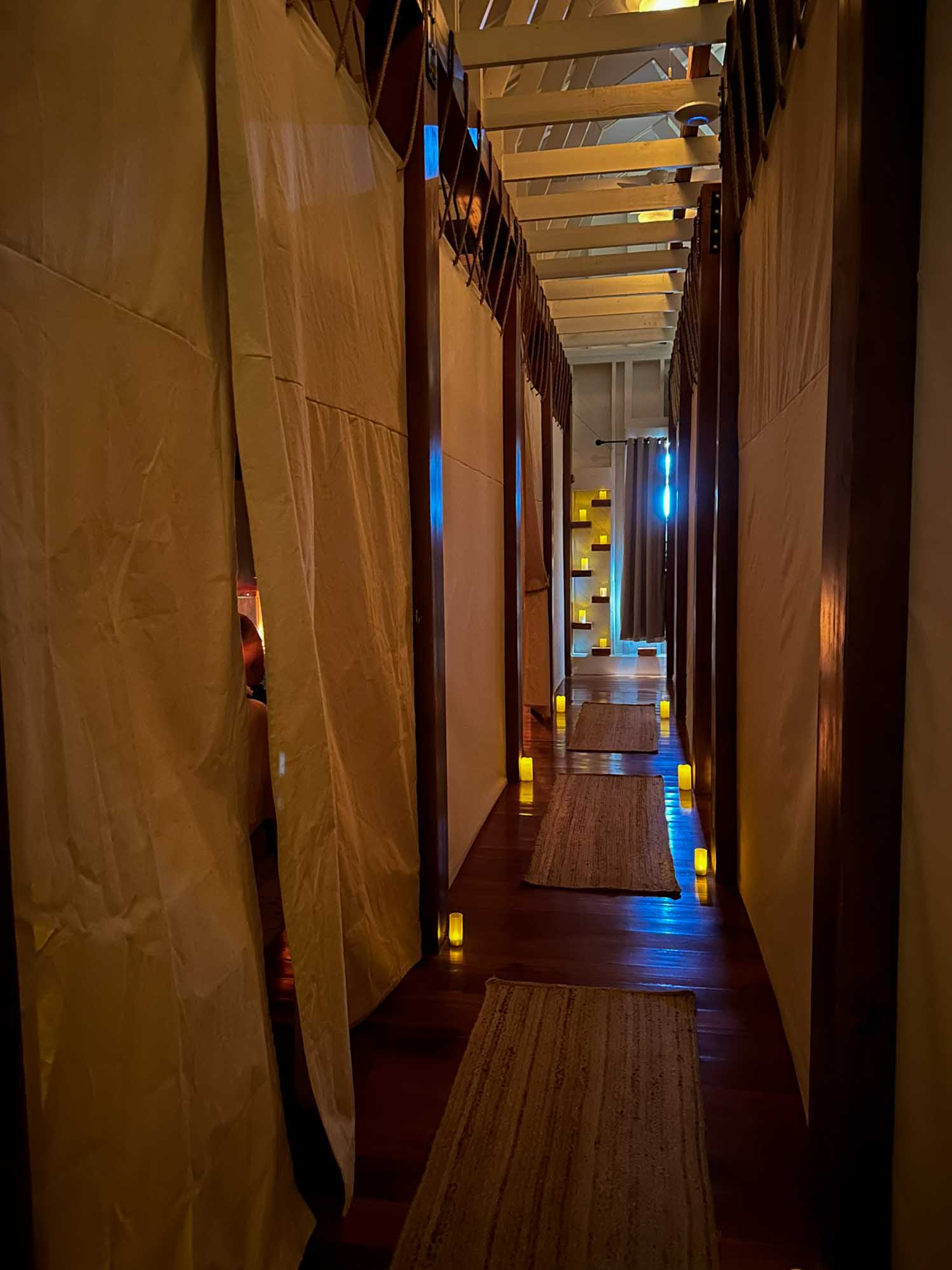 Down the hall with the candles and the canvas