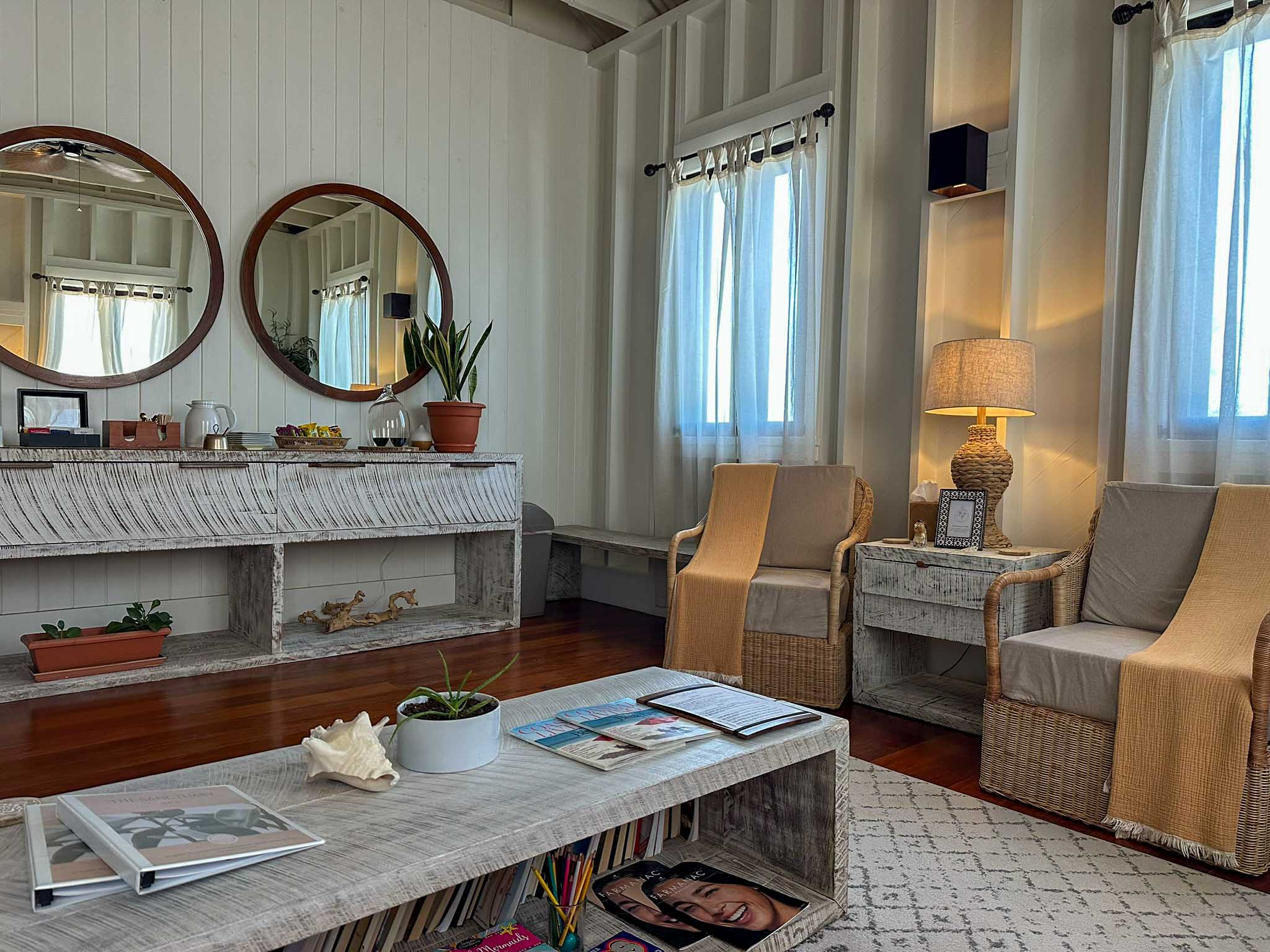 Sitting area at the spa