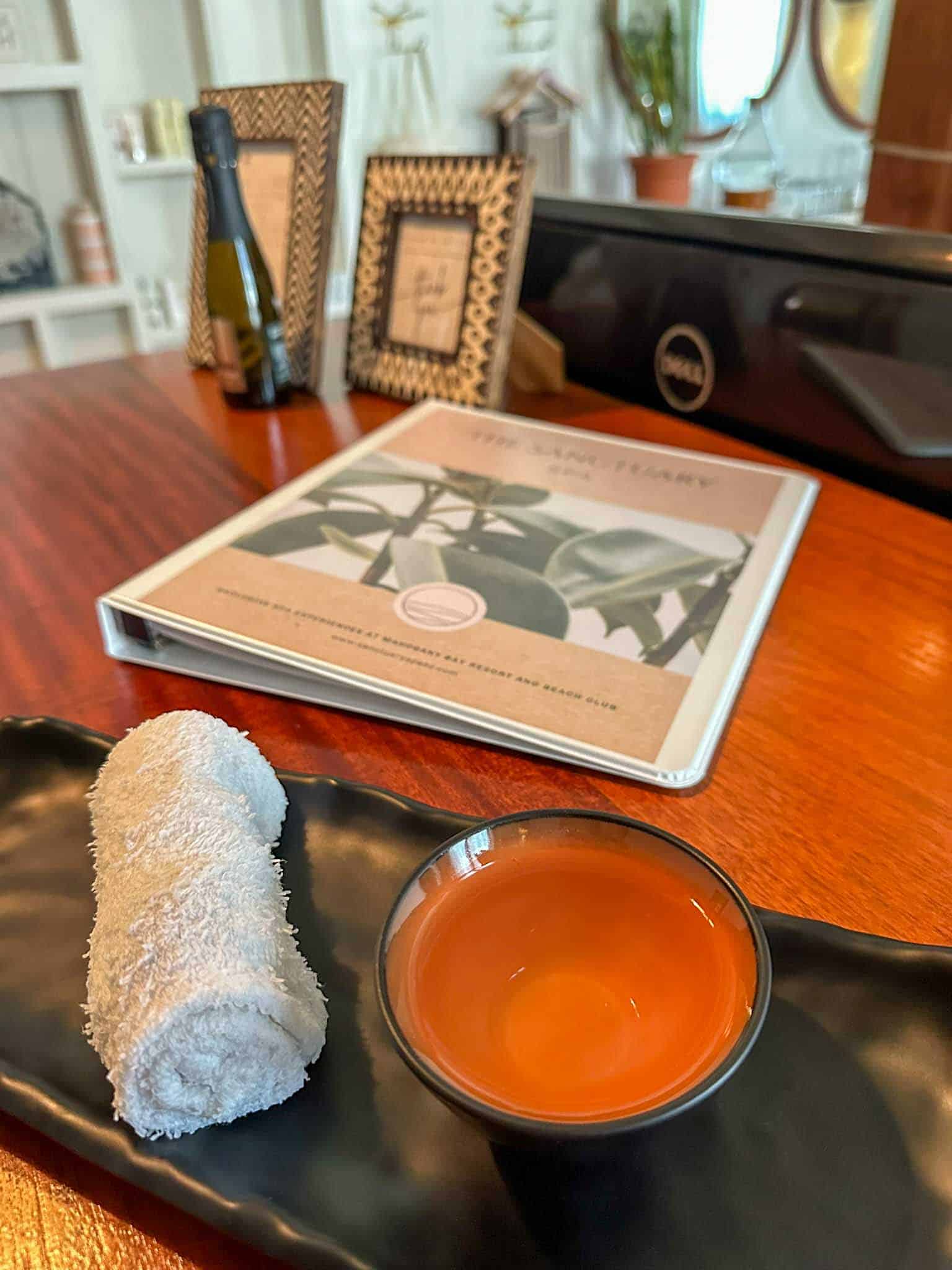 Welcomed with an icy cloth and some cool water
