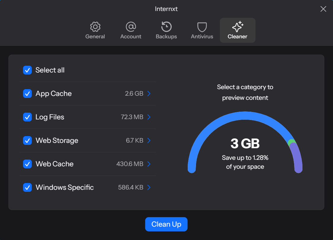 Internxt Cleaner 是保护隐私的最佳 PC 清理工具
